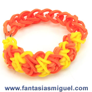 Pulsera Doble X, Amarillo Naranja
