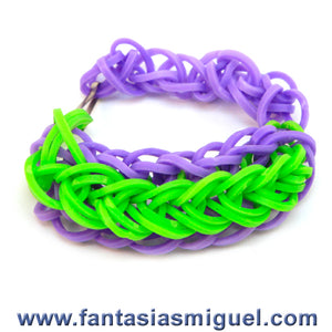 Pulsera De Zíper Doble, Morado Limón