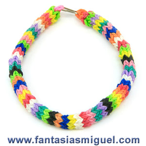 Pulsera Con Ligas Picos Hexagonal De Colores