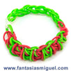 Fantasías Miguel Clave:EA299 Pulsera Con Ligas Rojo-Verde