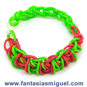 Pulsera Con Ligas Rojo-Verde