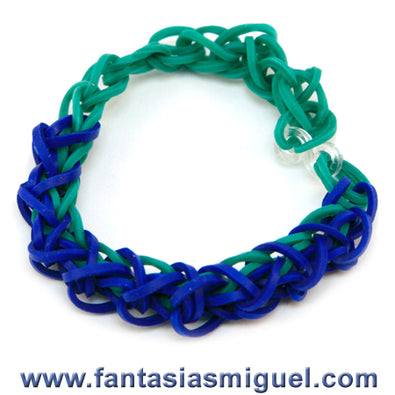 Fantasías Miguel Clave:EA301 Pulsera Con Ligas Agua-Azul Marino