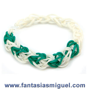 Pulsera Con Ligas Blanco-Agua