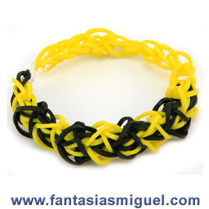 Pulsera Con Ligas Amarillo-Negro