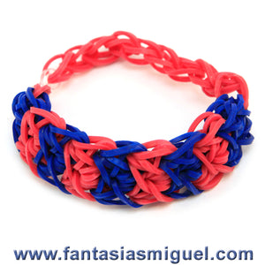 Pulsera Con Ligas Rojo-Marina