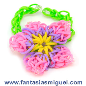 Pulsera Con Ligas Flor Ibiscus