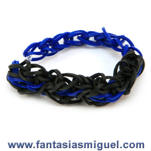 Pulsera Con Ligas Negro-Azul