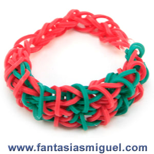 Pulsera Con Ligas Zipper Rojo-Agua