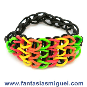 Pulsera Con Ligas Cadena Triple