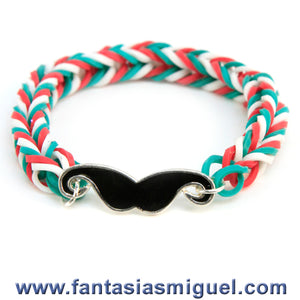 Pulsera Espina De Pescado Tricolor Con Ligas, 15 De Septiembre