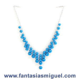 Collar Perlas Turquesa Plata