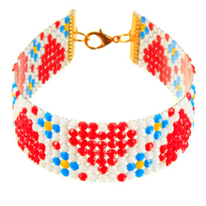 Pulsera Corazón Rojo-Blanco