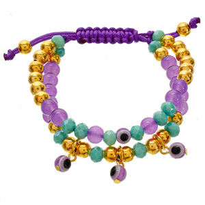 Pulsera Ojo Turco Lavanda/Oro