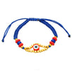 Fantasías Miguel Clave:ED79 Pulsera Tejida Ojo Azul/Rojo