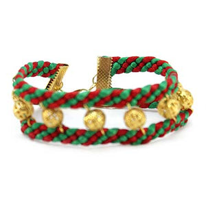 Brazalete Tejido Doble Con Esferas