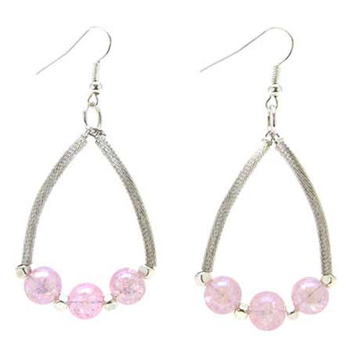 Fantasías Miguel Clave:EG65 Aretes Plata Con Cristales Rosa