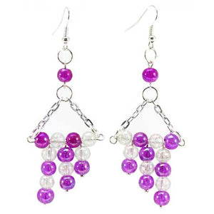 Aretes Fiusha-Cristal Con Cadena