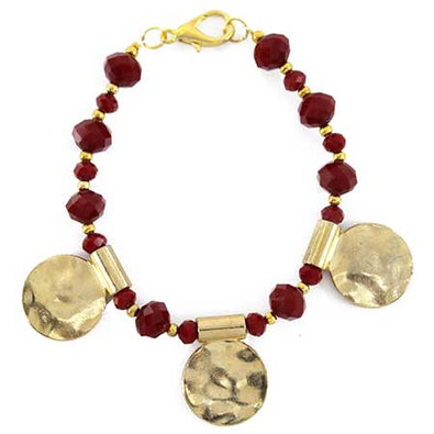 Fantasías Miguel Clave:EG78 Pulsera Con Rondel Rojo