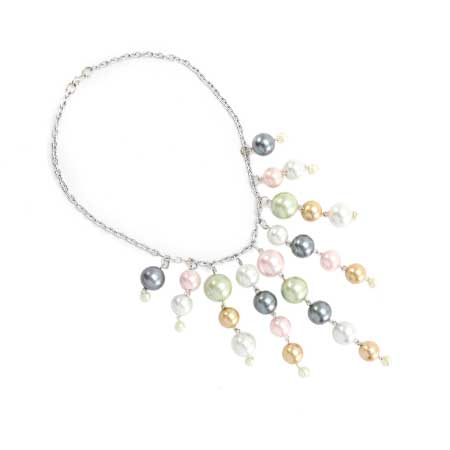 Collar De Perlas Multicolor