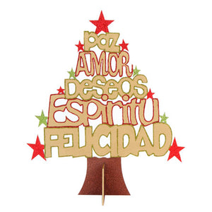 Pino De Los Deseos Oro Con Diamantina