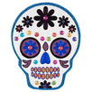 Fantasías Miguel Clave:EO182 Calavera Con Flores Blanco/Azul