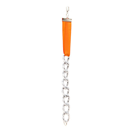 Pulsera Con Cadena Y Listón Popotillo Naranja