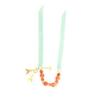 Pulsera Coral Con Torre Eiffel