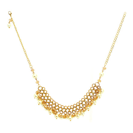 Collar Con Cadenas Y Perlas