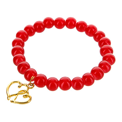 Fantasías Miguel Clave:ER1541 Pulsera Roja Con Dos Corazones