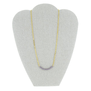 Collar Con Cadena Y Cuenta Rondel Morado