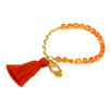 Fantasías Miguel Clave:ER1572 Pulsera Naranja Con Borla Y Manita