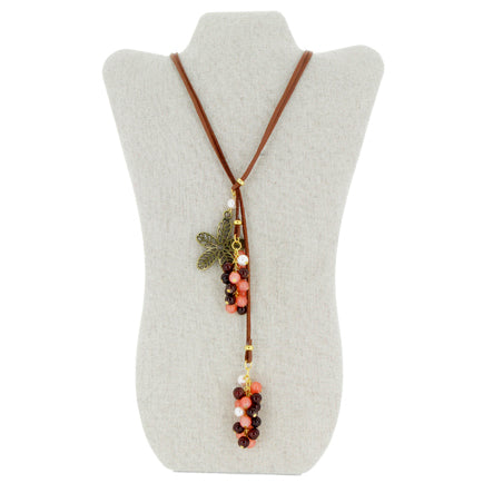 Collar De Gamuza Con Dije De Flor Vintage