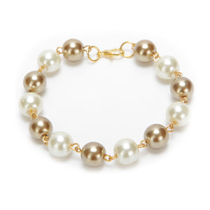 Pulsera De Perlas Topacio-Marfil
