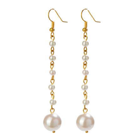 Aretes De Perlas Rosa-Marfil