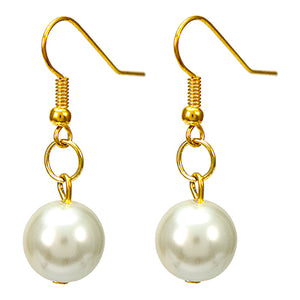Aretes Con Perlas Marfil