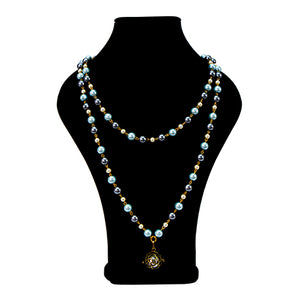 Collar Con Perlas Y Dije Cuenta Murmuró De Ángel