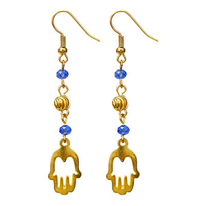 Aretes Oro Con Dije Mano De La Suerte
