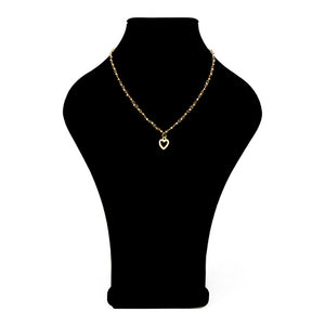 Collar Miel-Oro Y Dije De Corazón