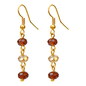 Aretes Oro Con Rondeles Topacio-Miel