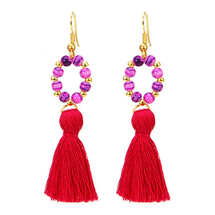 Aretes Amatista Con Borla Fiusha