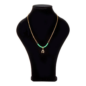 Collar De Cadena Con Cuentas Caucho Y Dije Búho