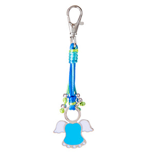 Colgante Para Llavero Contorno De Ángel Azul