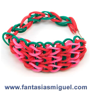 Pulsera Con Ligas Agua,Rosa,Rojo