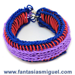 Brazalete Con Ligas  Triple Azul