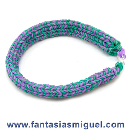 Pulsera De Ligas Hexagonal Con Picos Invertida, Rosa Limón