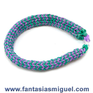 Pulsera De Ligas Hexagonal Con Picos Invertida, Rosa Limón