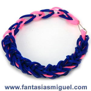 Pulsera Con Ligas Rosa Negro