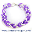 Fantasías Miguel Clave:ER486 Pulsera Con Ligas Blanco - Morado