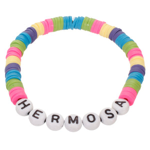 Pulsera Hermosa Con Cuenta Plastica Multicolor