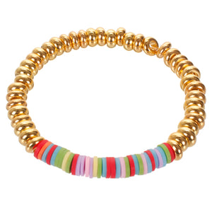 Pulsera Con Rondel Fino  Oro